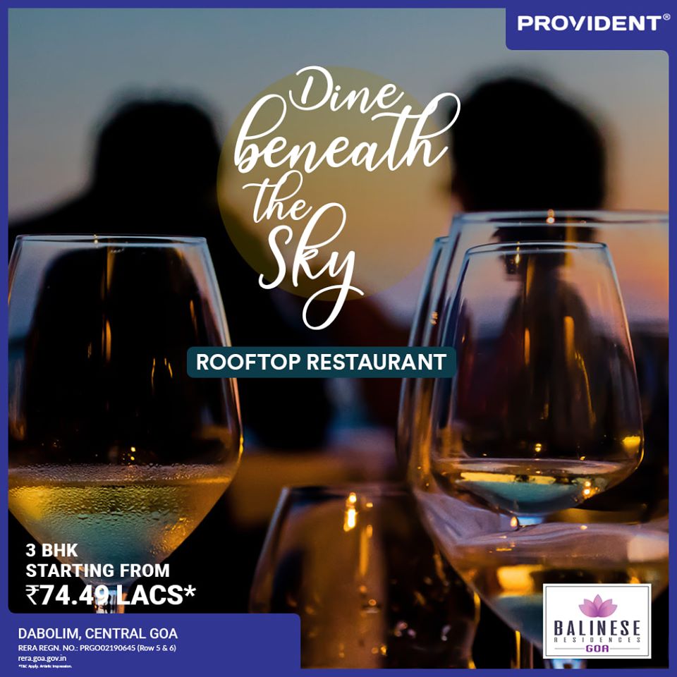 Rooftop restaurant at Puravankara Balinese Residences in Goa Update